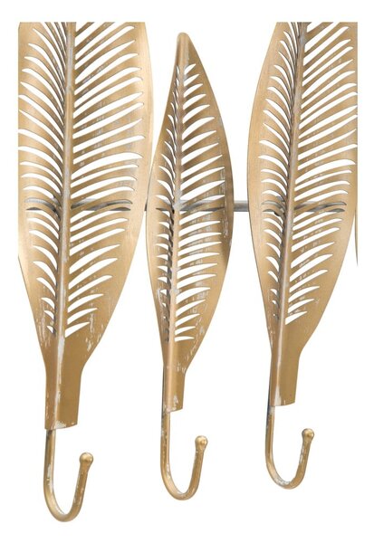 Appendiabiti da parete in metallo color oro Long Leaf - Mauro Ferretti