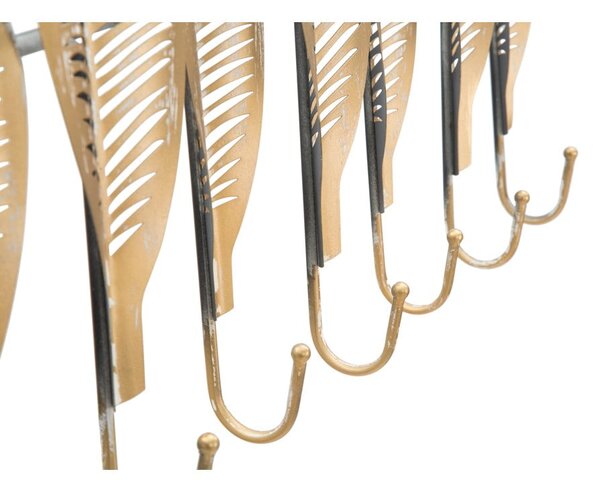 Appendiabiti da parete in metallo color oro Long Leaf - Mauro Ferretti