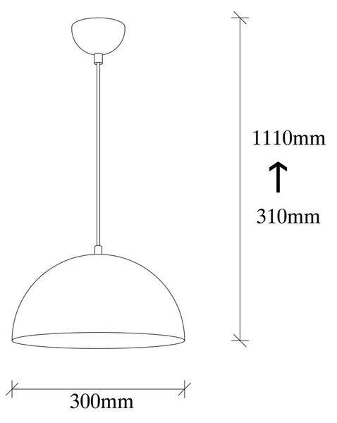 Lampadario nero con paralume in metallo ø 30 cm Coppa – Opviq lights