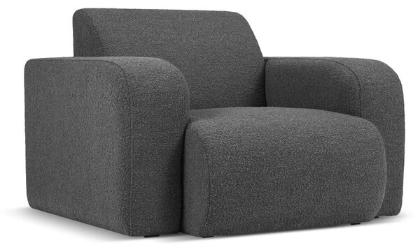 Poltrona grigio scuro in tessuto bouclé Molino - Micadoni Home