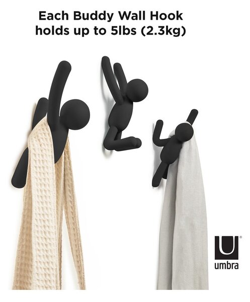 Ganci in plastica da parete in set da 3 Buddy - Umbra
