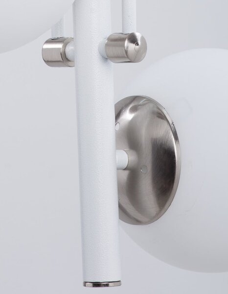 Lampada a sospensione con paralume in vetro bianco-argento ø 15 cm Libra - Squid Lighting
