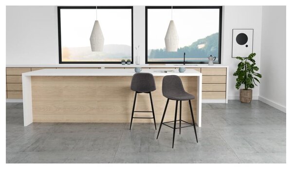 Set di sbagelli da bar grigi in imbottito 2 pz (altezza della seduta 65 cm) Wilma – Actona