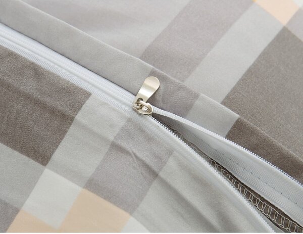 Biancheria da letto singola marrone e panna in microsatin 140x200 cm Henry - My House