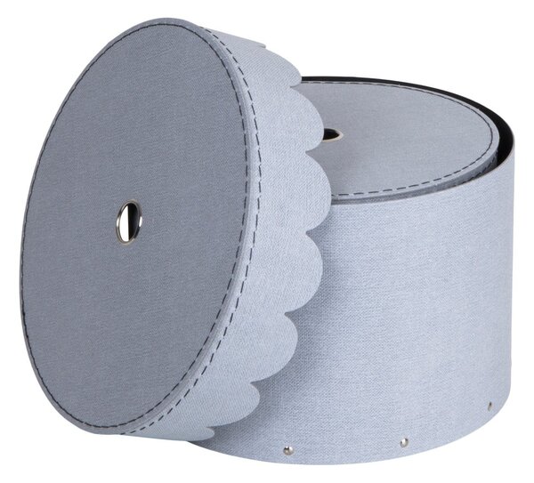 Scatole di cartone grigio chiaro con coperchio in set di 2 pezzi ø 26x17,5 cm Wilma - Bigso Box of Sweden