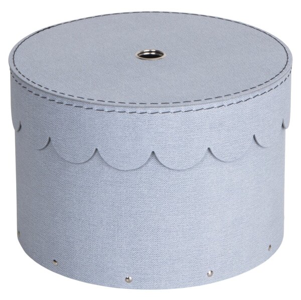 Scatole di cartone grigio chiaro con coperchio in set di 2 pezzi ø 26x17,5 cm Wilma - Bigso Box of Sweden