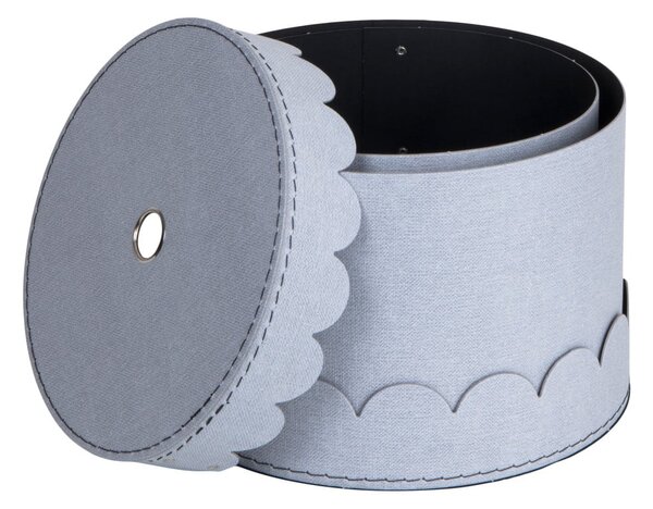 Scatole di cartone grigio chiaro con coperchio in set di 2 pezzi ø 26x17,5 cm Wilma - Bigso Box of Sweden