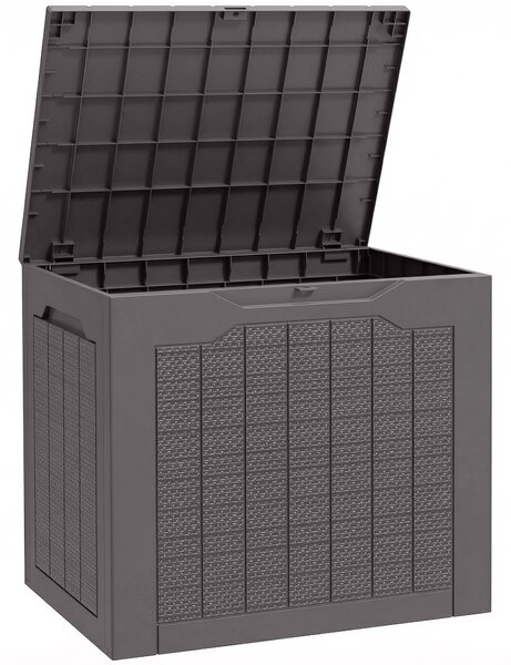 Outsunny Baule da Giardino con Maniglie, Contenitore Porta Attrezzi Impermeabile, 56x41x50 cm, Marrone | Aosom Italy