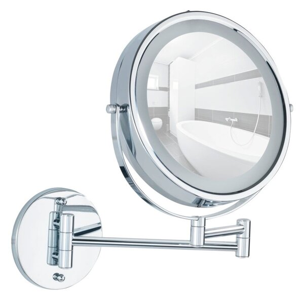 Specchio per make-up con illuminazione/con ingrandimento (5x) ø 17,5 cm Power-Loc Lumi – Wenko