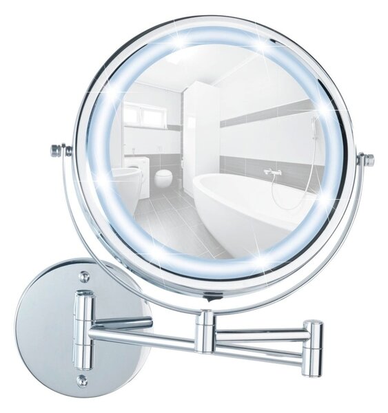 Specchio per make-up con illuminazione/con ingrandimento (5x) ø 17,5 cm Power-Loc Lumi – Wenko