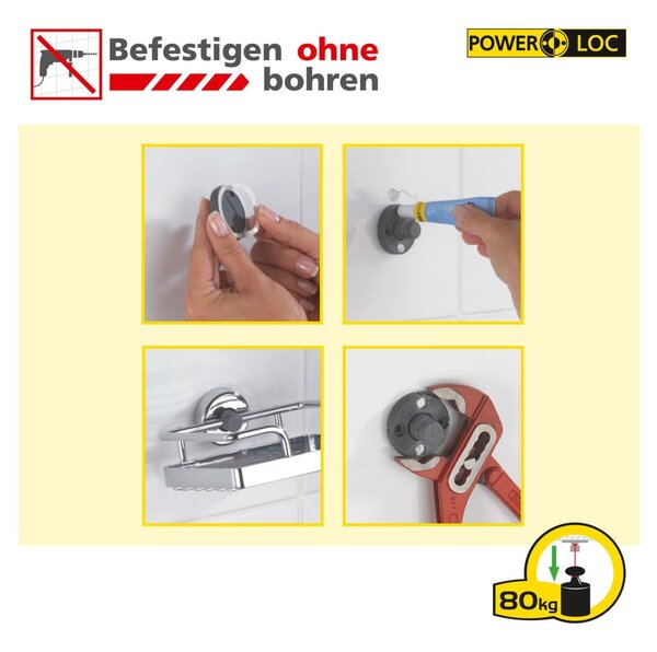 Specchio per make-up con illuminazione/con ingrandimento (5x) ø 17,5 cm Power-Loc Lumi – Wenko