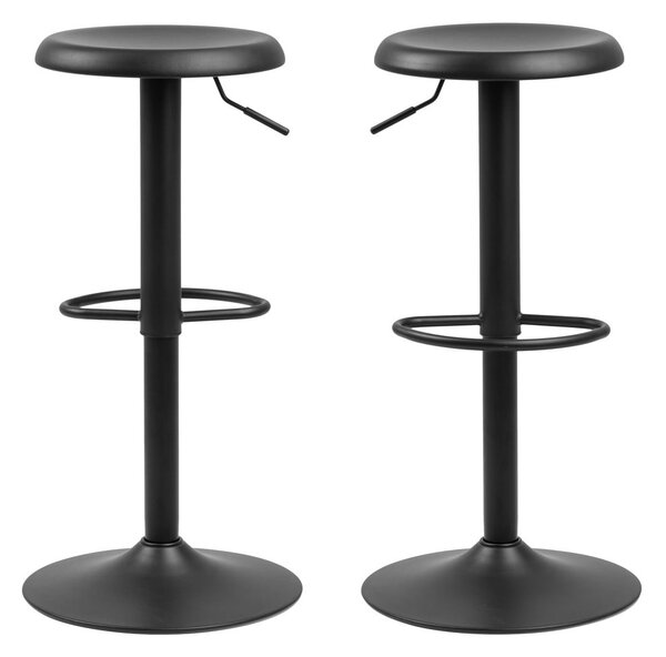 Sedia da bar nera in metallo con altezza regolabile (altezza della seduta 59 cm) Finch – Actona