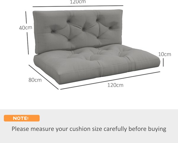 Outsunny Cuscino da Seduta Imbottita con Cuciture a Bottoni, 120x80x10 cm, Grigio | Aosom Italy