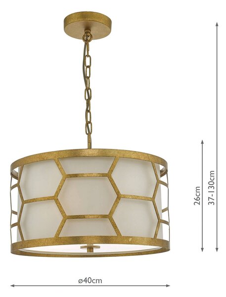 Där lighting Lampada a sospensione Epstein oro e avorio, Ø 40cm