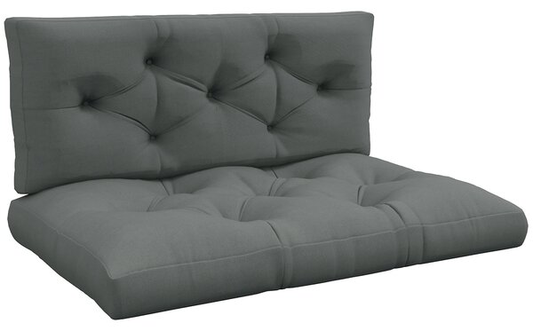 Outsunny Cuscino da Seduta Imbottita con Cuciture a Bottoni, 120x80x10 cm, Grigio | Aosom Italy