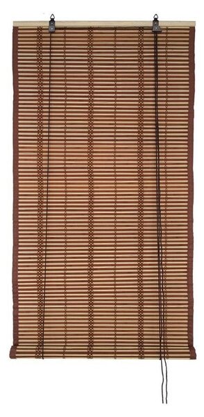 Tapparella midollino Bamboo e legno con carrucola e cordino Folk Garden Deluxe Collection - 100xH160 cm Brown