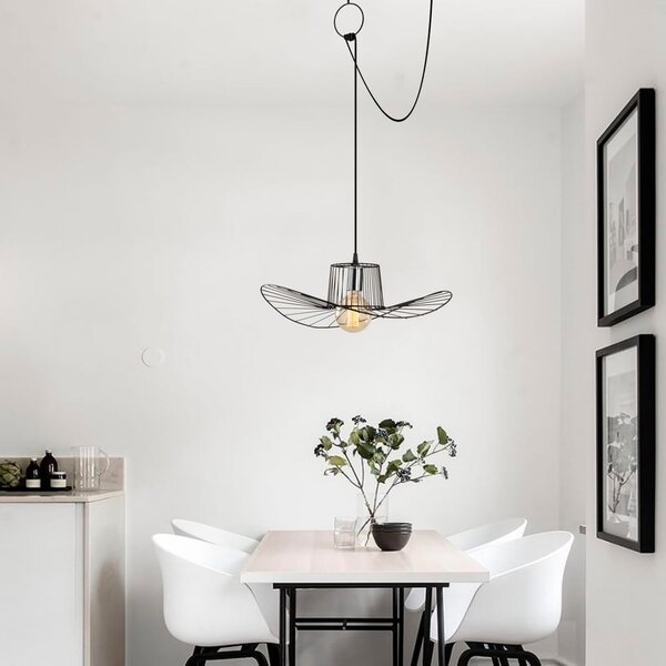 Lampadario nero con paralume in metallo ø 50 cm Tel – Opviq lights