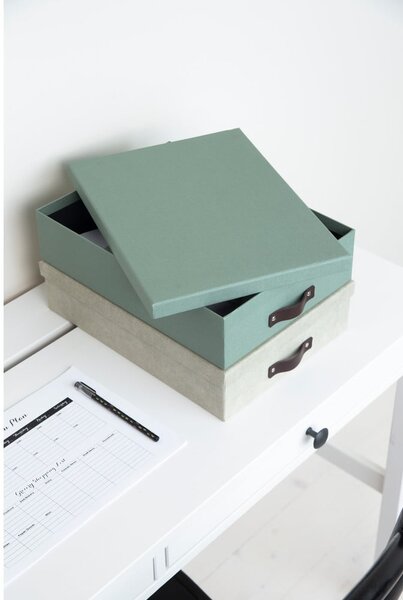 Organizer verde in cartone per documenti Oskar Canvas Paper Laminate – Bigso
