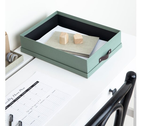 Organizer verde in cartone per documenti Oskar Canvas Paper Laminate – Bigso