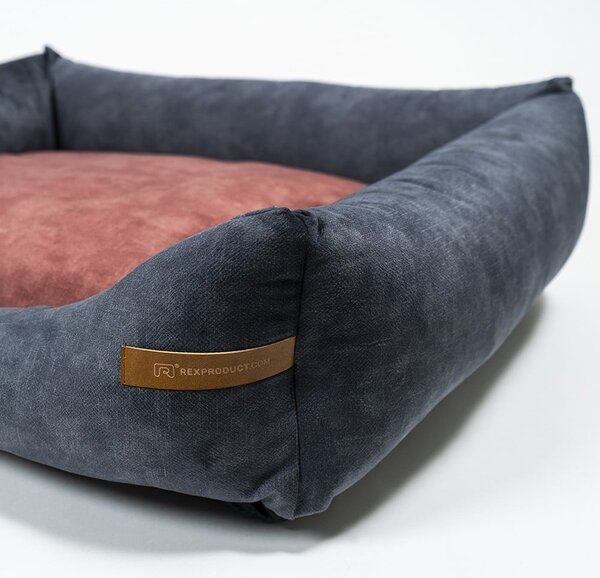 Letto per cani bordeaux-grigio scuro 55x65 cm SoftBED Eco S - Rexproduct