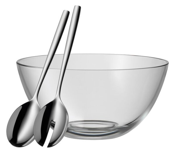 Set di insalatiere in vetro con 2 posate in acciaio inox Taverno - WMF