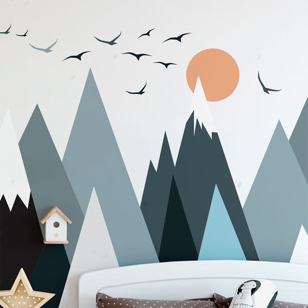 Adesivo murale Bambino gigante Adesivo montagne scandinave Parka - Ambiance