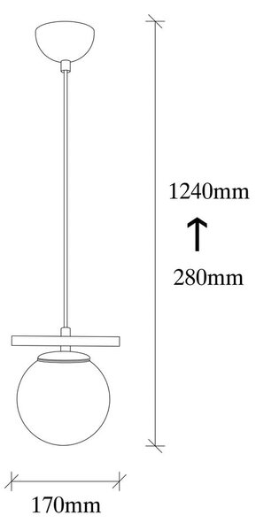 Lampadario bianco/nero con paralume in vetro ø 15 cm Üzüm – Opviq lights