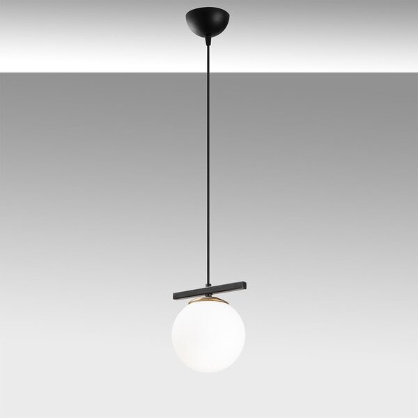 Lampadario bianco/nero con paralume in vetro ø 15 cm Üzüm – Opviq lights