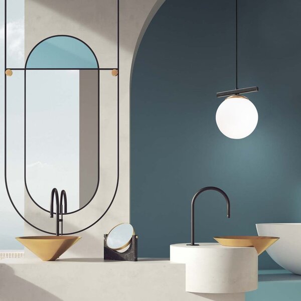 Lampadario bianco/nero con paralume in vetro ø 15 cm Üzüm – Opviq lights