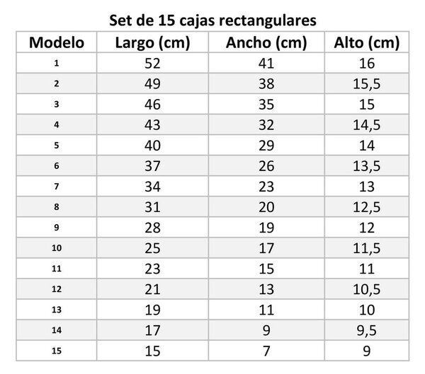 Scatole di cartone in set da 15 con coperchio Route - Casa Selección