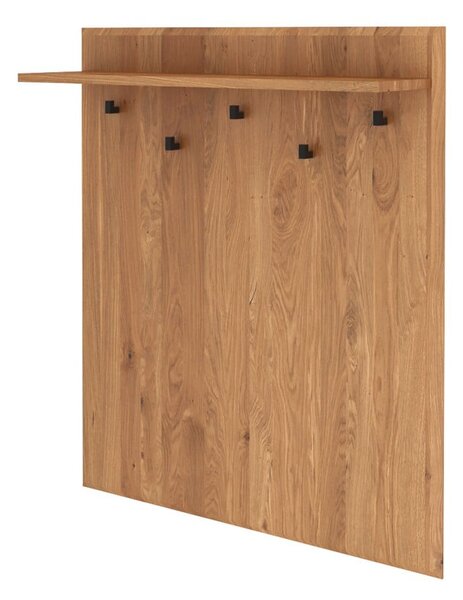 Appendiabiti da parete in legno di quercia in colore naturale con ripiano Abies - The Beds