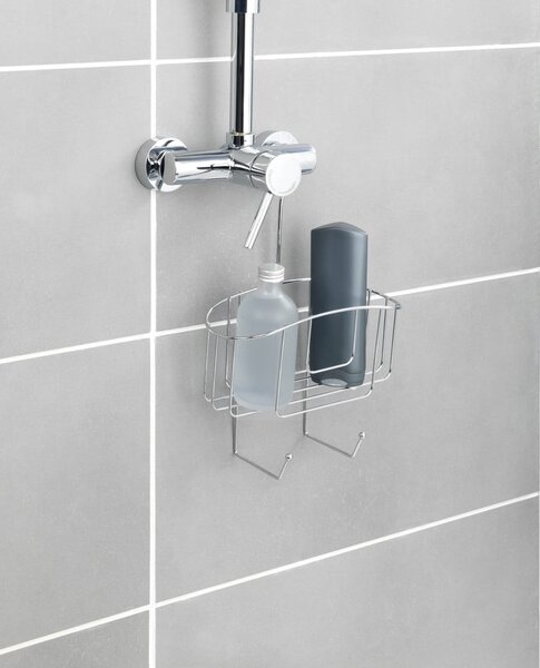 Mensola da bagno in acciaio sospesa in argento lucido Martos - Allstar
