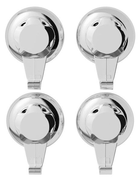 Set di ganci senza foratura argentati in plastica 4 pz Bestlock – Compactor