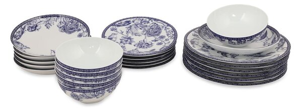 Set di piatti in porcellana da 24 pezzi Fiori - Kütahya Porselen