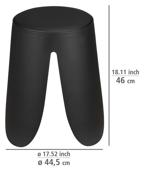 Sgabello in plastica nera Comiso - Wenko