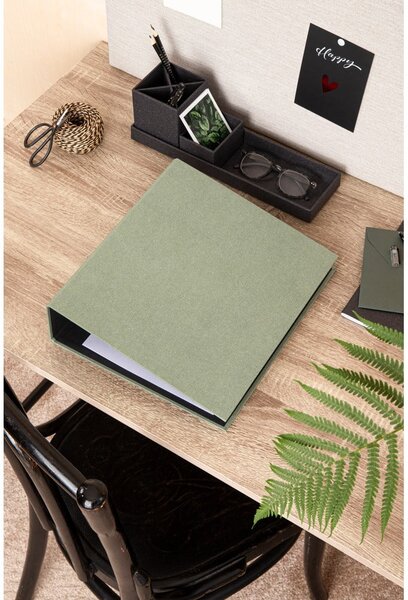 Organizer verde in cartone per documenti Archie Canvas Paper Laminate – Bigso