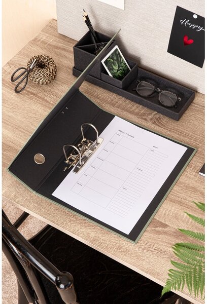 Organizer verde in cartone per documenti Archie Canvas Paper Laminate – Bigso