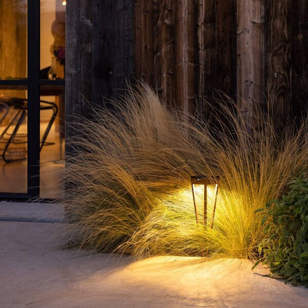 Les Jardins Fiaccola LED solare Tinka, alta 52 cm, corten Tinka, Marrone / Ruggine, Alluminio, Lampade solari