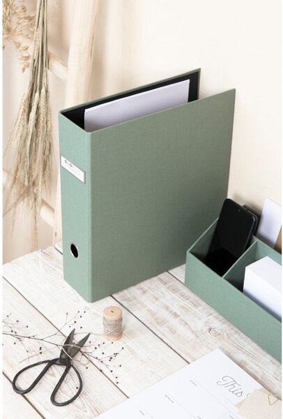Organizer verde in cartone per documenti Archie Canvas Paper Laminate – Bigso