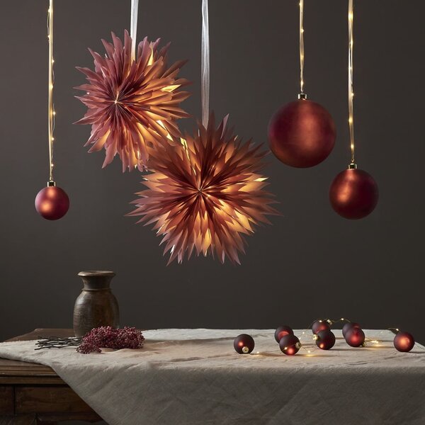 Decorazione luminosa bordeaux con motivo natalizio ø 6 cm Bliss - Star Trading