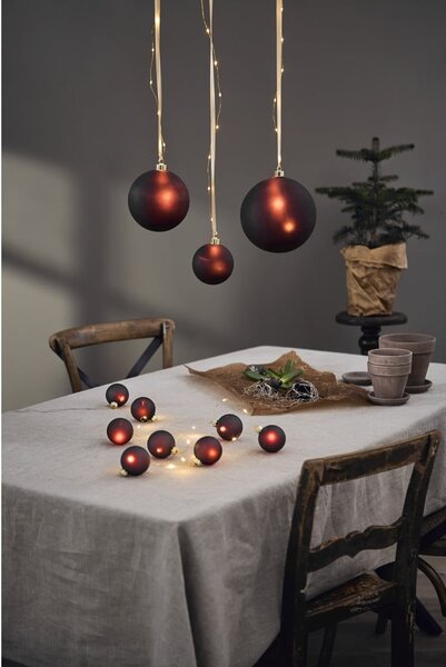Decorazione luminosa bordeaux con motivo natalizio ø 6 cm Bliss - Star Trading