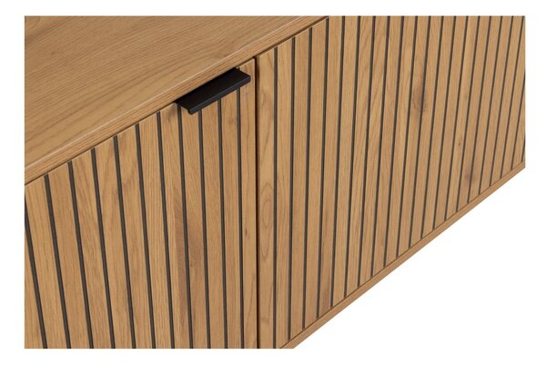 Cassettiera bassa in rovere decorato in colore naturale 180x70 cm Jaipur - Actona