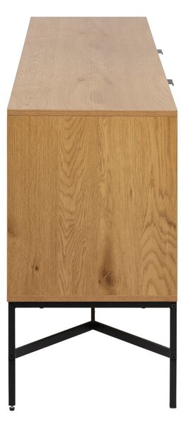 Cassettiera bassa in rovere decorato in colore naturale 180x70 cm Jaipur - Actona