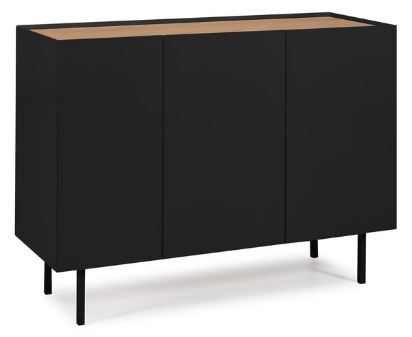 Cassettiera bassa in rovere decorato in nero-naturale 110x85 cm Arista - Teulat