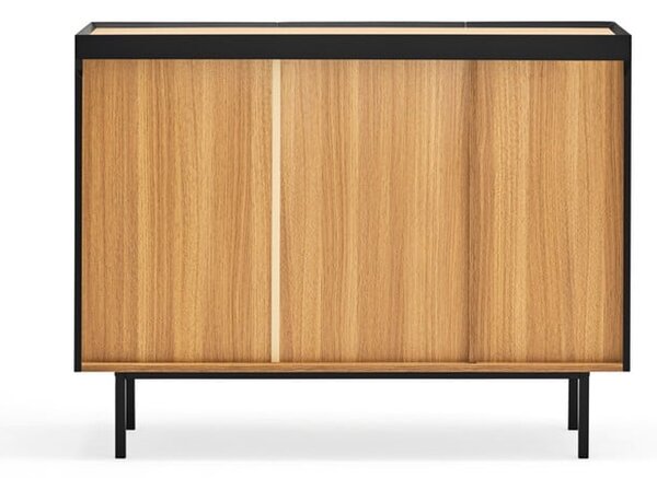 Cassettiera bassa in rovere decorato in nero-naturale 110x85 cm Arista - Teulat