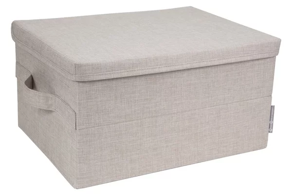 Scatola con coperchio beige in tessuto 40x30x22 cm Soft Storage – Bigso