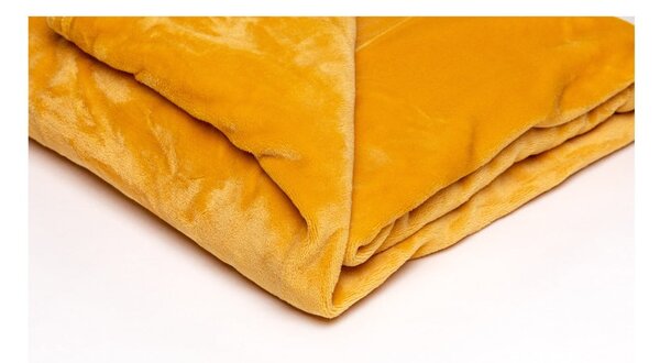 Coperta in micropile giallo miele , 150 x 200 cm - My House