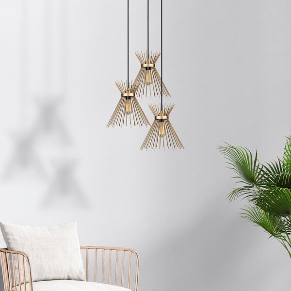 Lampada a sospensione in metallo color oro ø 34 cm Izmir - Squid Lighting