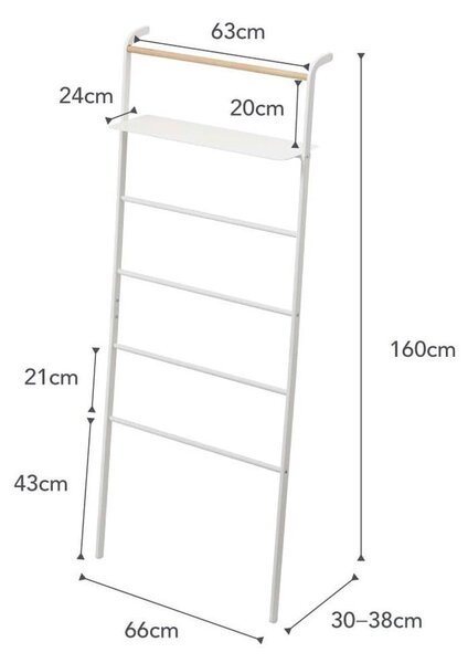 Appendiabiti bianchi con ripiano Scala Tower - YAMAZAKI
