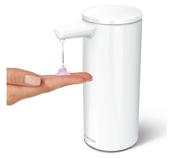 Dispenser di sapone bianco in metallo touchless 266 ml - simplehuman